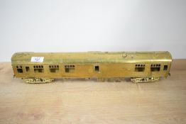 A Bachmann Brassworks 0 gauge BR MKI Buffet Third Coach, unpainted