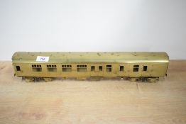 A Bachmann Brassworks 0 gauge BR MKI Brake Third Coach, unpainted