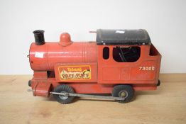 A Tri-ang tin plate Puff Puff ride on train numbered 73000