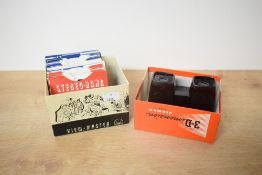 A Bakelite View-Master Model E with 28 View-Master Reels and 12 Stereo-Rama Reels including