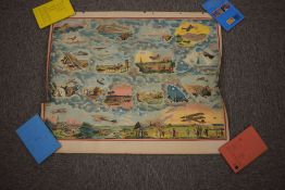 An early 20th century unpasted Board Game by Saussine (paris), Course d'aeroplanes, early manned