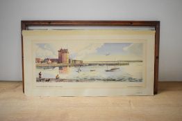 A BR Carriage Coloured Print, after Edward Lawson, Castle of Broughty, Broughty Ferry, Angus,