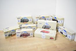 Thirteen modern Corgi Classics (china) Die-casts, 97113 Bedford OB Warburtons, 98163 Bedford OB Grey