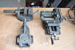 Three machinists vices