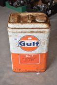 A vintage Gulf oil can