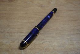 A Waterman Phileas rollerball pen in Blue Laque