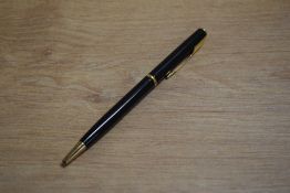 A Parker Insignia ballpoint pen in Black Laque with gold trim