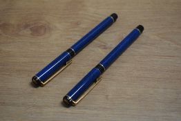 Two Waterman Centurion cartridges fill fountain pens in Blue Laque