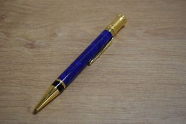 A Parker Duofold ballpoint pen in Lapis Lazulii