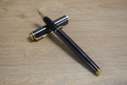 A Waterman Maestro cartridge converter fill fountain pen in Metallic Black having Waterman France EF