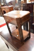A vintage walnut sewing table, width approx. 37cm