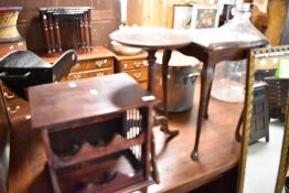 A small selection of occasional furniture comprising six bottle wine rack, wine table and occasional