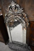 A Venetian style wall mirror of large proportions, approx. Height 139cm
