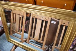A modern gilt frame wall mirror (af)