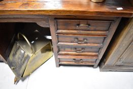 A modern hardwood desk or dressing table, approx. 165 x 79cm