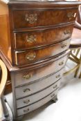 A reproduction Regency style mahogany narrow chest on chest , height approx. 110cm
