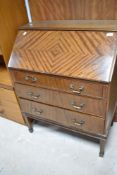 An early 20th Century walnut bureau