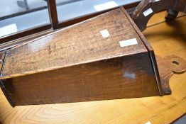 A 19th Century oak candle box of traditional form