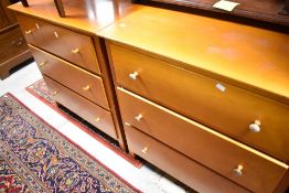 A pair of Habitat Shaker collection bedroom chests, having three long drawers, each approx 83 x 86 x