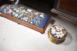 Two woolwork footstools