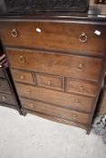 A Stag multi drawer bedroom chest , dimensions approx. H113 W82 D47cm