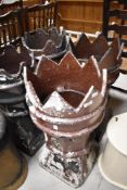Four traditional chimney pots of 'Crown' design