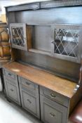 A reproduction oak effect dresser