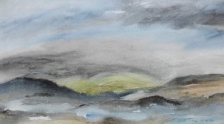 Ron Thomas (British 20th century) a group of six abstracted landscape watercolours, each signed,