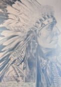 After Arthur Jule Goodman (American d.1926) monochrome print 'Chief Walks Under The Ground' age