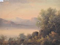 Artist unknown, 20th century English school oil on canvas, depicting a mountainous landscape, signed