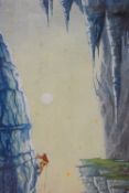 Artist unknown, late 20th century watercolour alpine scene, initialled and dated lower left,