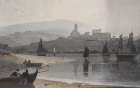 Local Interest* After William Daniell (British 1769-1837) coloured engraving 'Lancaster Castle'