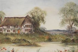 Pat Langton (British b1931) pair of oil on boards, depicting country scenes, both signed lower