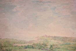 Artist unknown, 20th century English school watercolour, coastal landscape, unsigned, within a