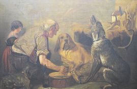 After/follower of Edward Lewis Kinloch (American 1859-1923) oil on canvas, owners attending to their