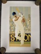 Simon King (British, 20th Century) limited edition screen print of cricketer Graham Gooch 23/75,