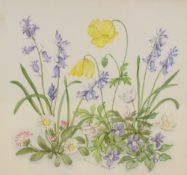 Patience Arnold (British 1901-1992) two still life studies, spring blossoms, signed, within card