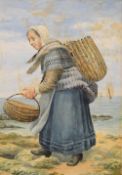 W.Thomson (British 19th/20th century) a pair of watercolours, fisherfolk, signed and dated 1899 &