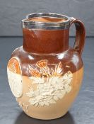 A Victorian Doulton Lambeth stoneware jug, commemorating Queen Victoria's Golden Jubilee having a
