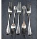 A group of five Victorian silver Hanoverian pattern forks, having an initial engraved to the - Image 1 of 4
