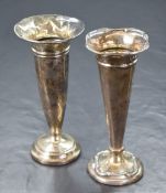 A late Edwardian Art Nouveau style silver vase, of fluted form having a quatrefoil rim with