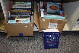 Two boxes of assorted war and history books to include titles Heroic Option by Desmond & Jean Bowen,