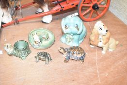 A Wade porcelain Disney dog figure, h11cm, sold together with a Wade tortoise, a Wade Kuala bear