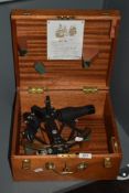 A Cooke Hull Ltd Sexant surveying kit having 6.5' radius and reading to 10', fitted in oak case,