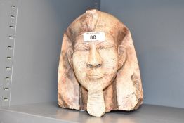 A heavy carved stone bust depicting egyptian pharaoh, 19cm