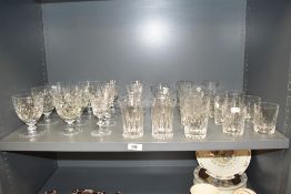 A large group of Edinburgh crystal cut glass, to include 6 Appin Whiskey glasses, 6 gin glasses ect,