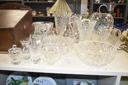 A large group of Royal Brienerley cut glass crystal, to include vase, jug, bowl, jar ect, ( 18 )