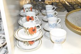 A J&G Meaking studio part coffee service in 'Poppy' pattern comprising eighteen pieces approximately