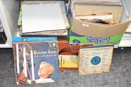 A large quantity of records, to include Christmas Carols from Guilford Cathedral, 50 sing-a-long,