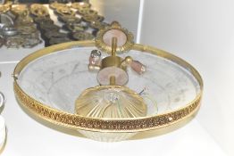 A large vintage platonnier ceiling light fitting.